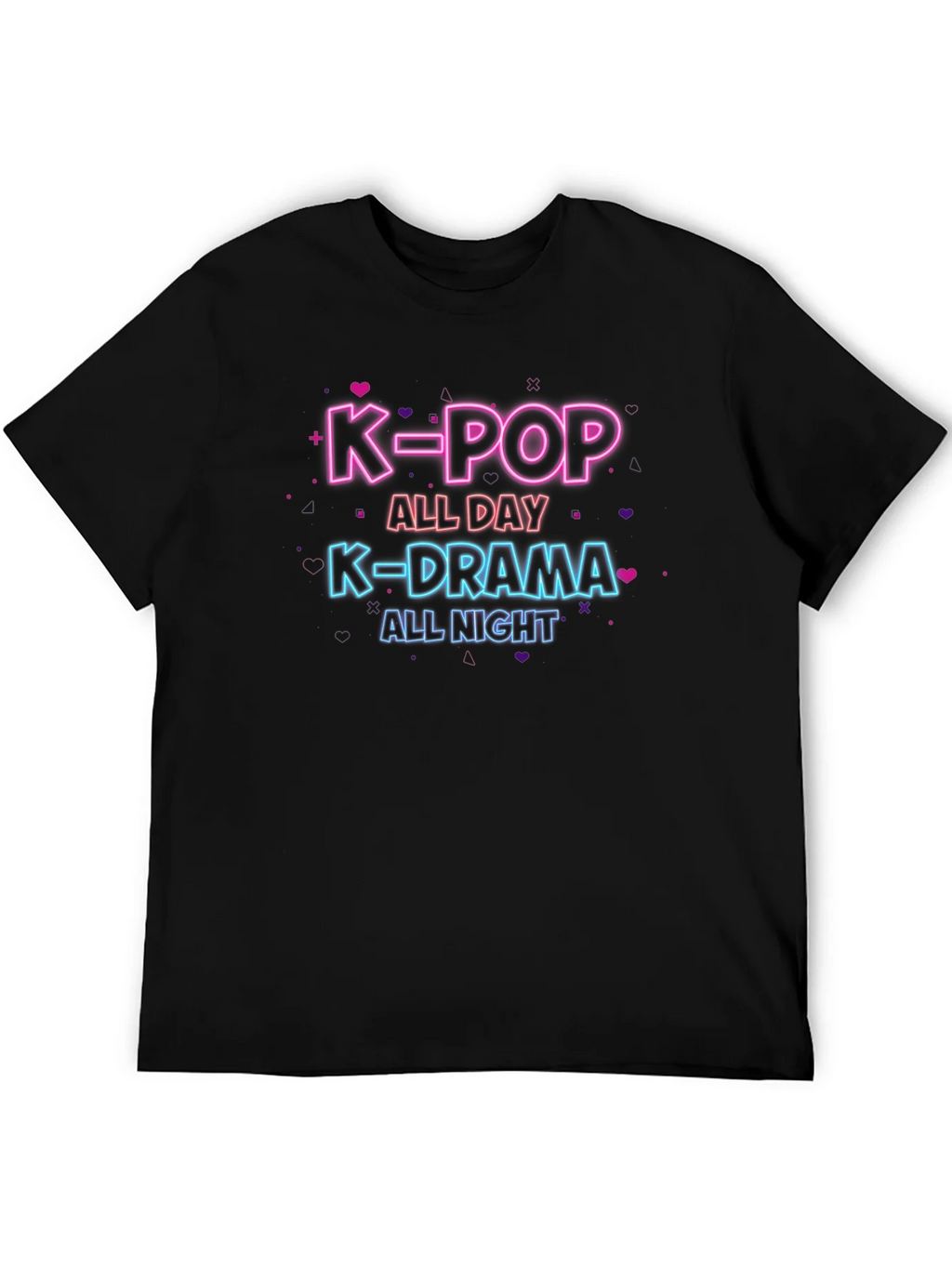 K-Pop All Day K-Drama All Night Black T-Shirt