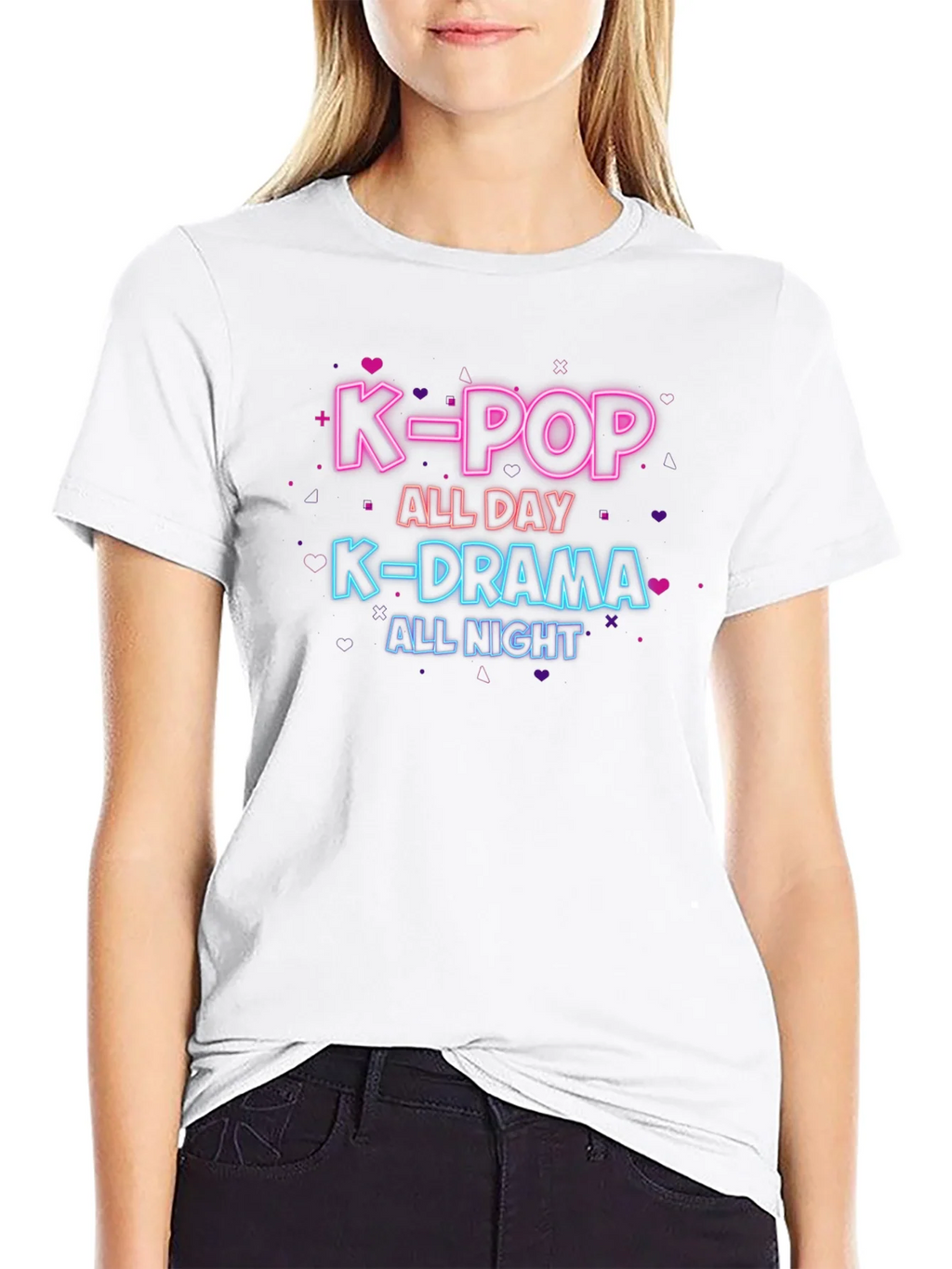 K-Pop All Day K-Drama All Night Black T-Shirt