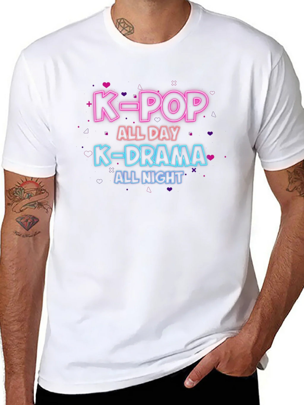 K-Pop All Day K-Drama All Night Black T-Shirt