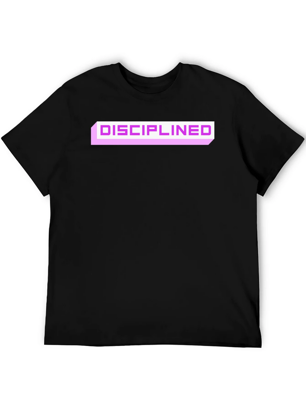 Disciplined Graphic Tee - Black Cotton Blend Casual T-Shirt