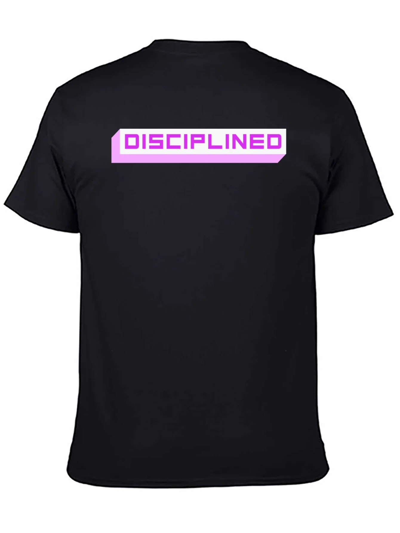 Disciplined Graphic Tee - Black Cotton Blend Casual T-Shirt
