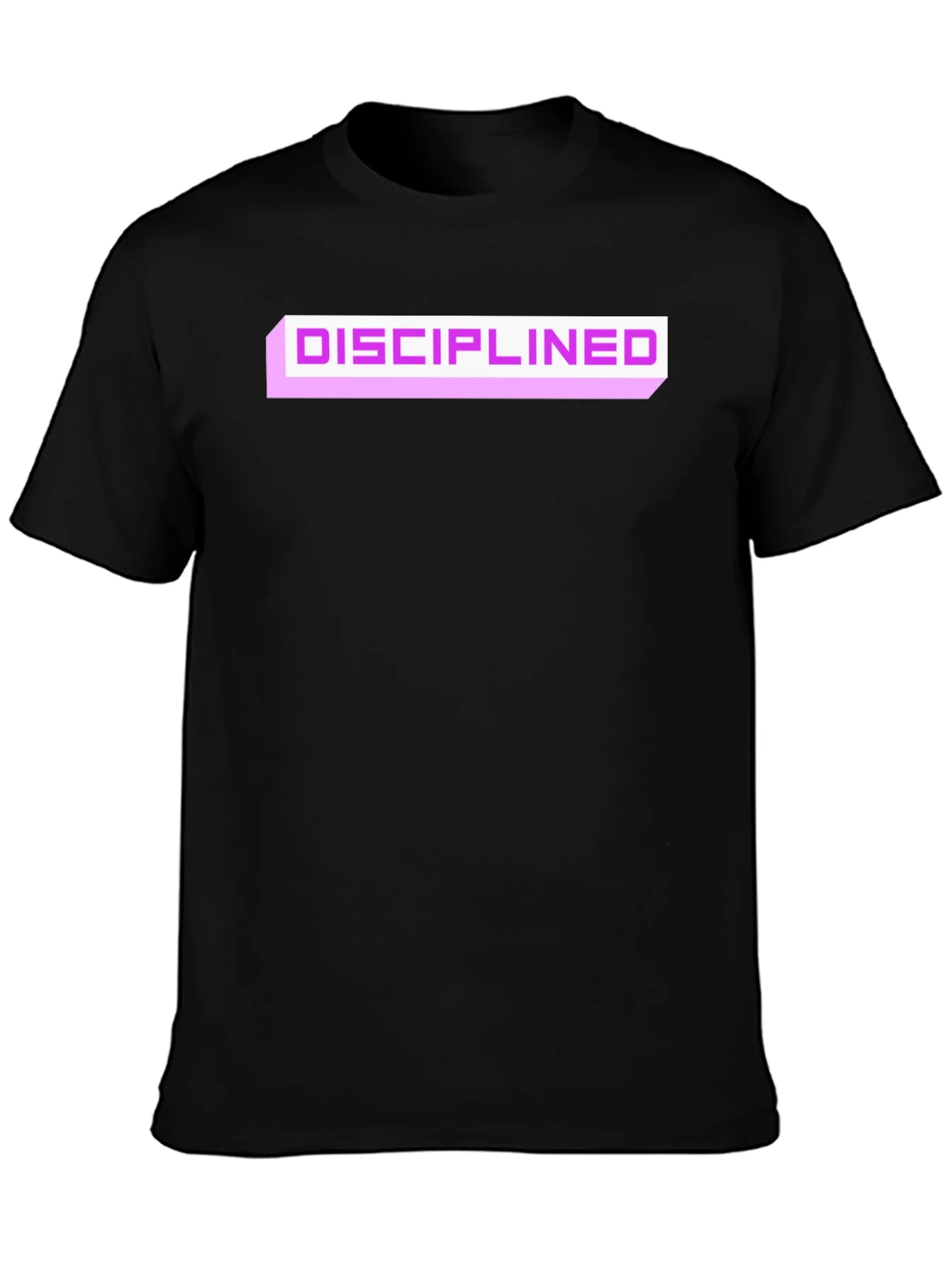 Disciplined Graphic Tee - Black Cotton Blend Casual T-Shirt