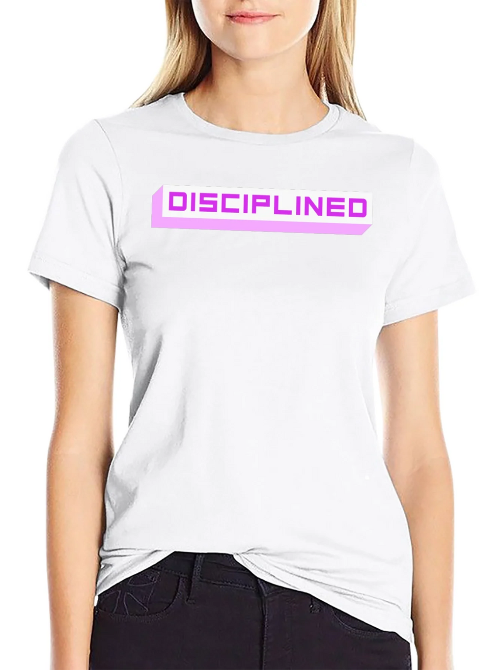 Disciplined Graphic Tee - Black Cotton Blend Casual T-Shirt