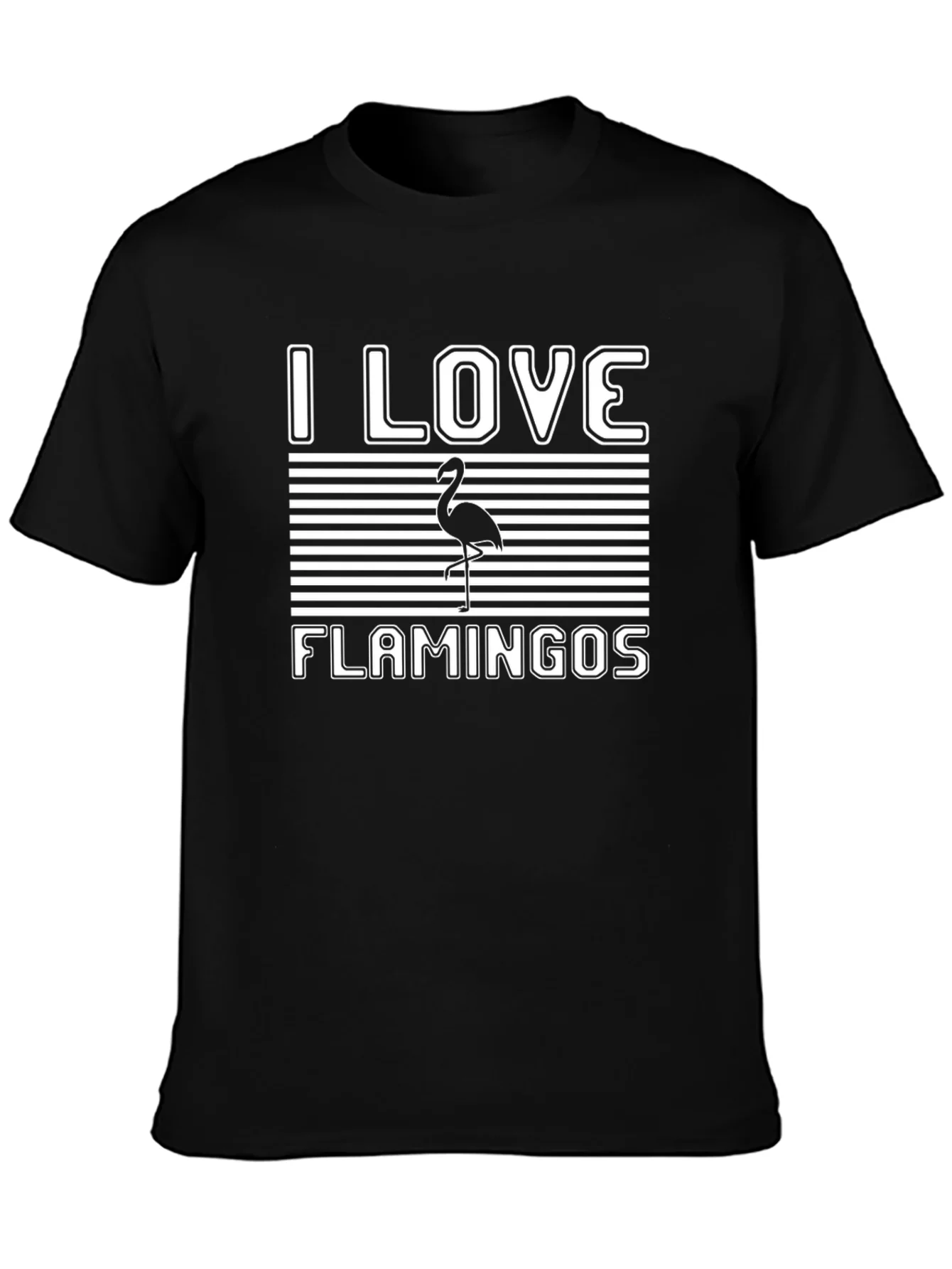 I Love Flamingos Graphic Tee Shirt