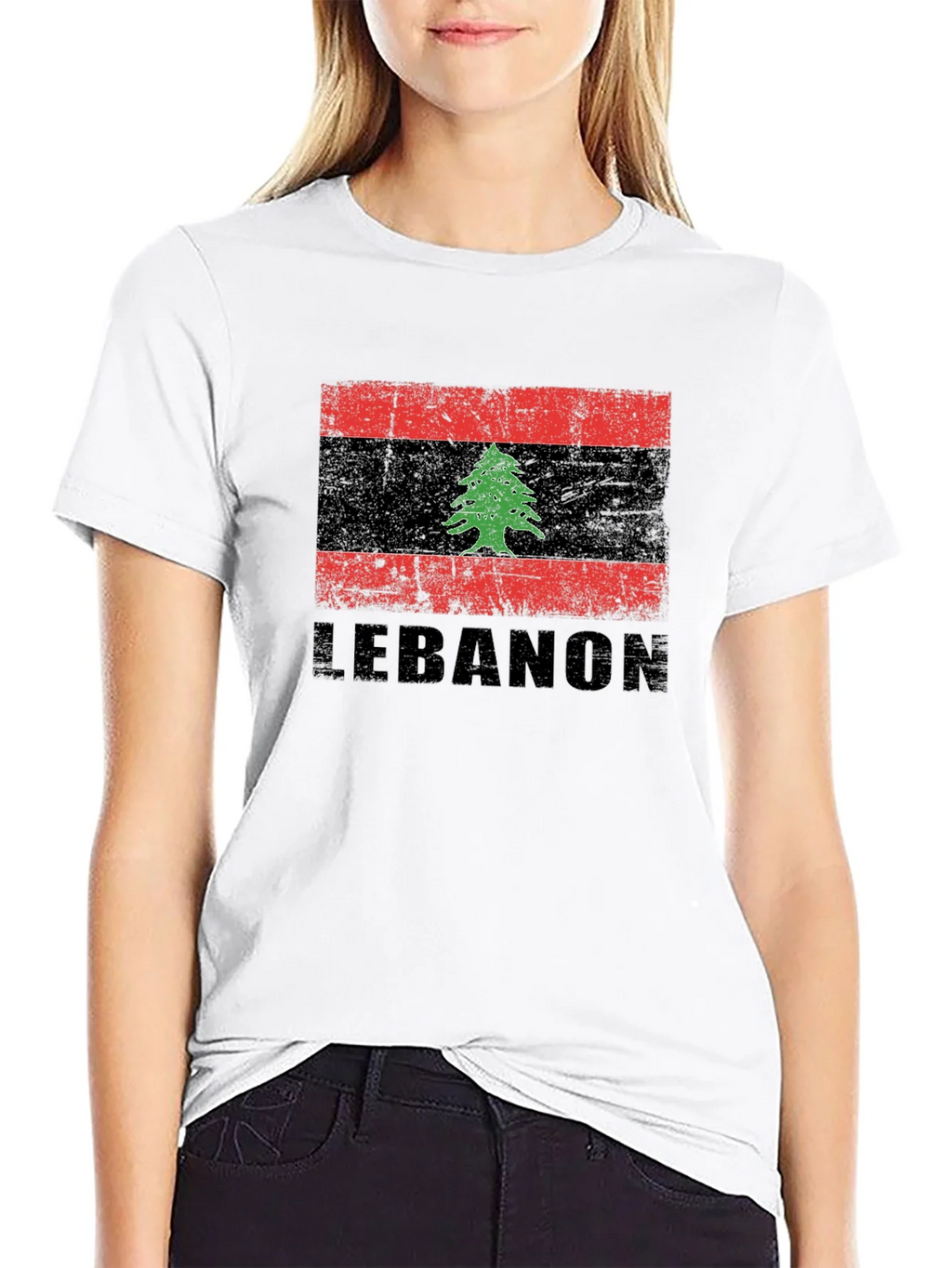Lebanon Flag T-Shirt - Distressed Design