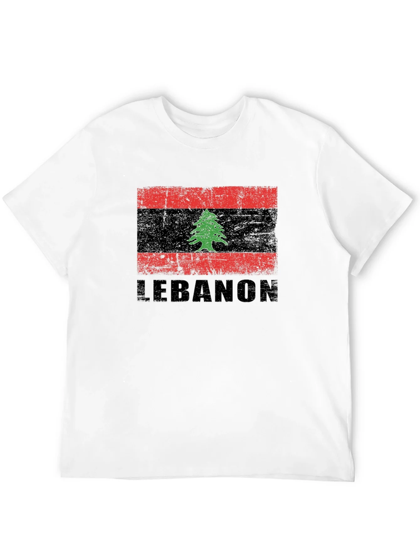 Lebanon Flag T-Shirt - Distressed Design