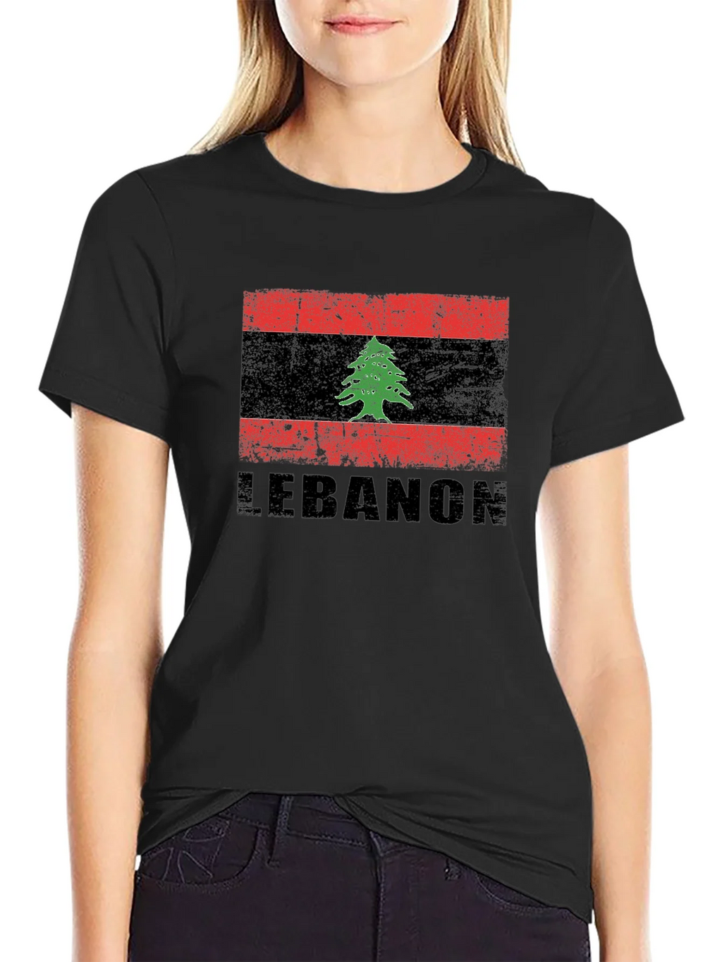 Lebanon Flag T-Shirt - Distressed Design