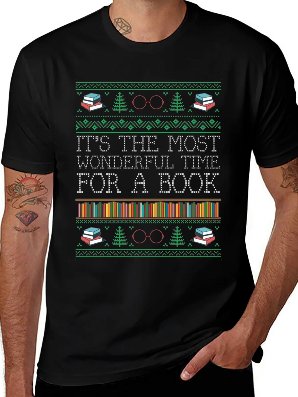 Book Lover Holiday T-Shirt