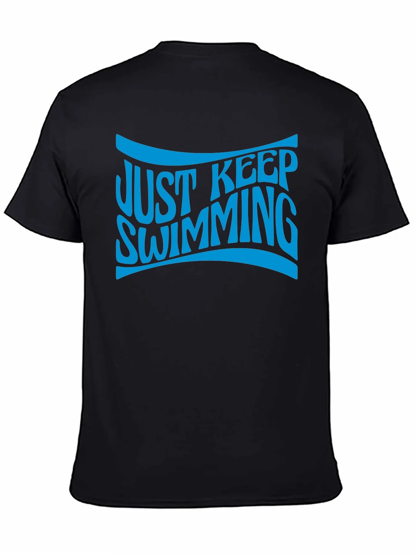 Just Keep Swimming Black Graphic T-Shirt