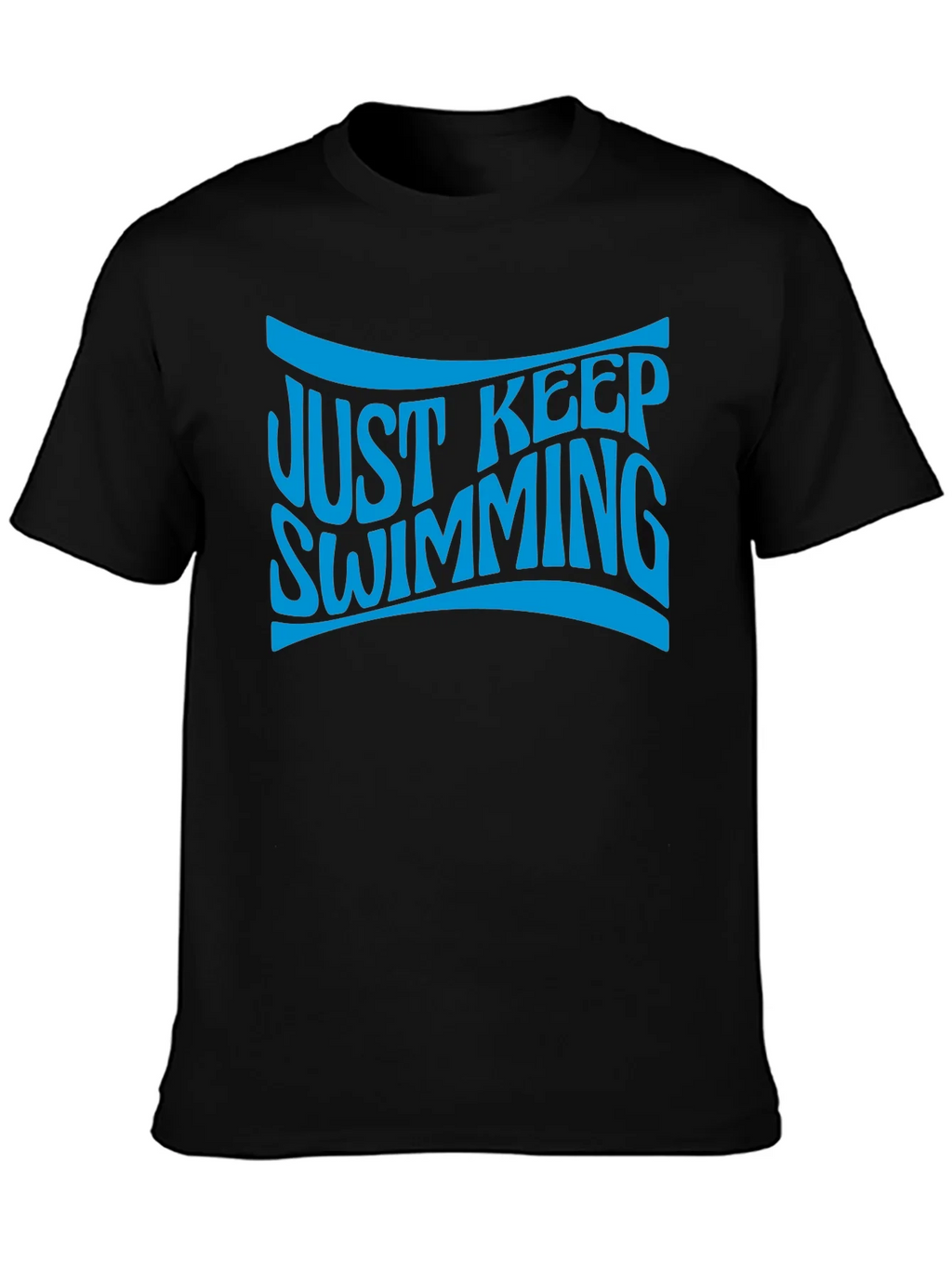 Just Keep Swimming Black Graphic T-Shirt