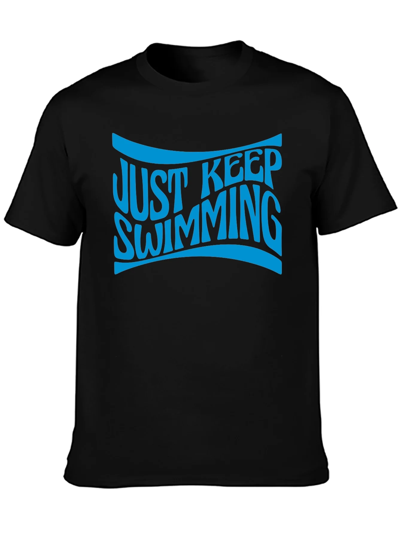 Just Keep Swimming Black Graphic T-Shirt
