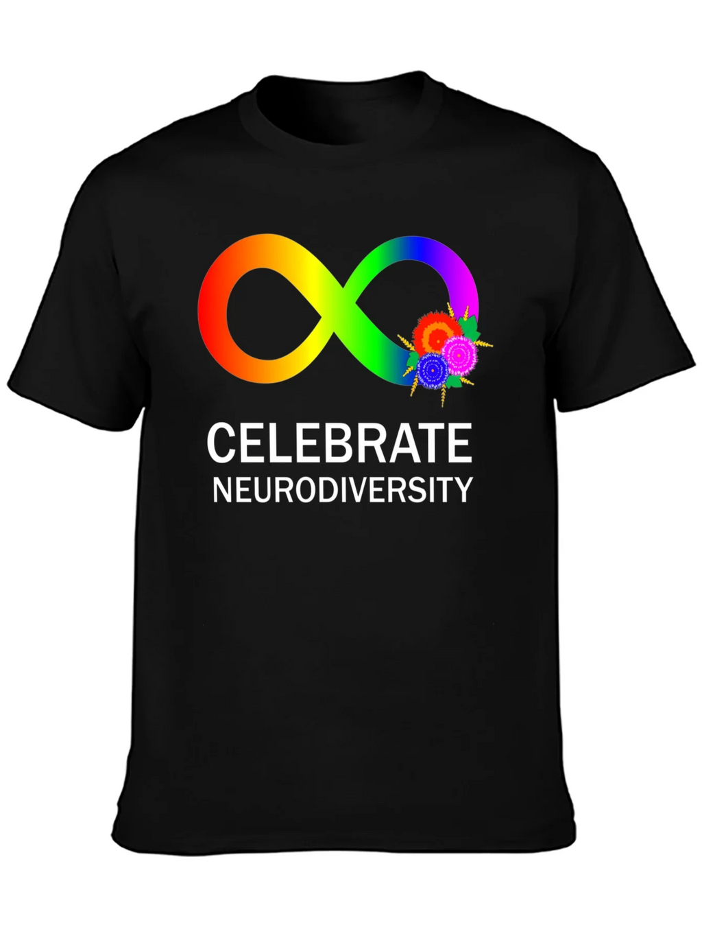 Celebrate Neurodiversity T-Shirt Infinity Symbol Autism Awareness Tee