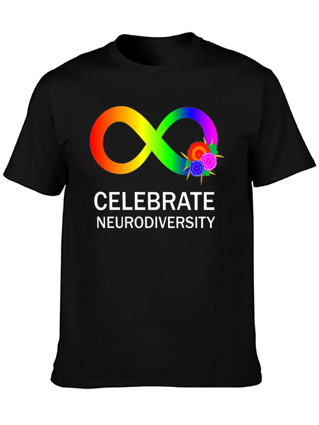 Celebrate Neurodiversity T-Shirt Infinity Symbol Autism Awareness Tee