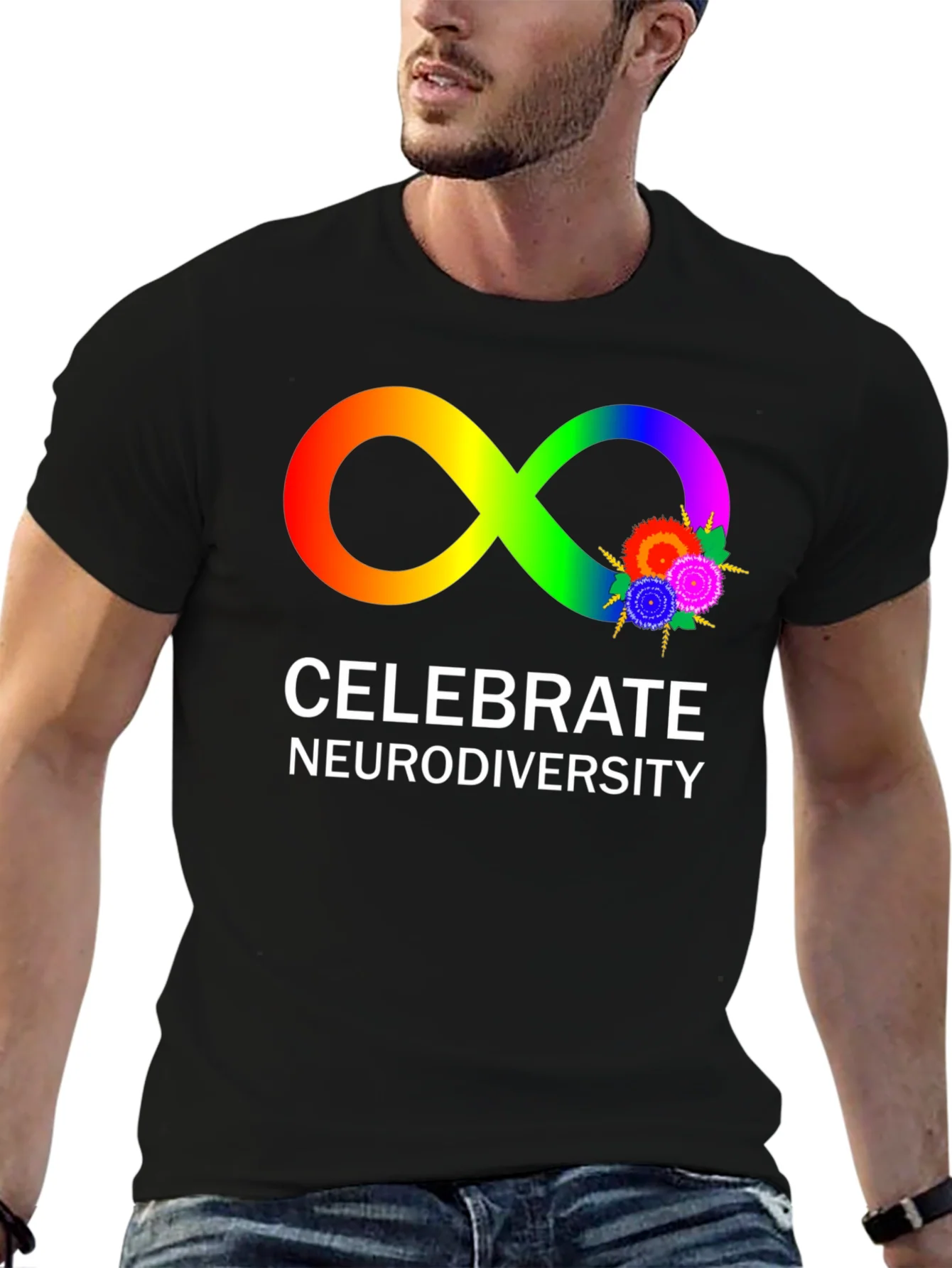 Celebrate Neurodiversity T-Shirt Infinity Symbol Autism Awareness Tee