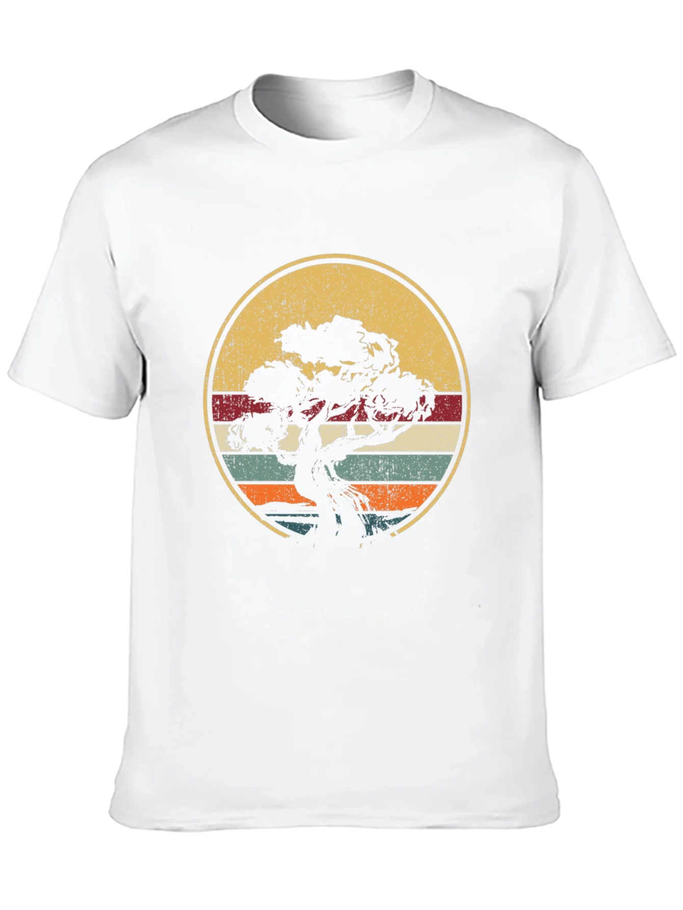 Bonsai Tree Retro Sunset T-Shirt