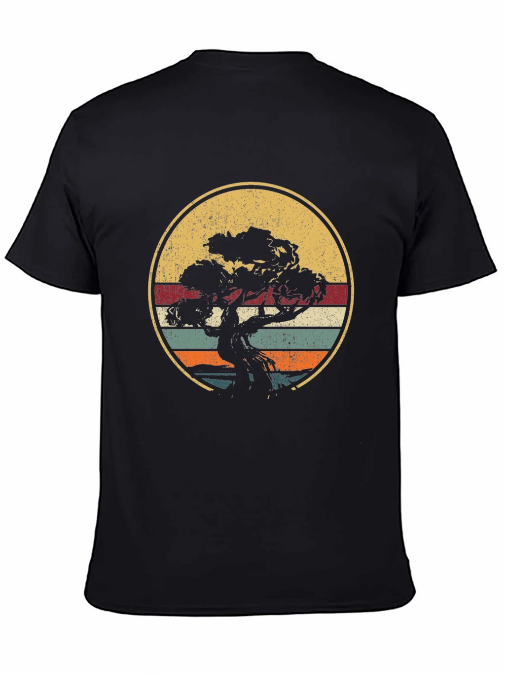 Bonsai Tree Retro Sunset T-Shirt