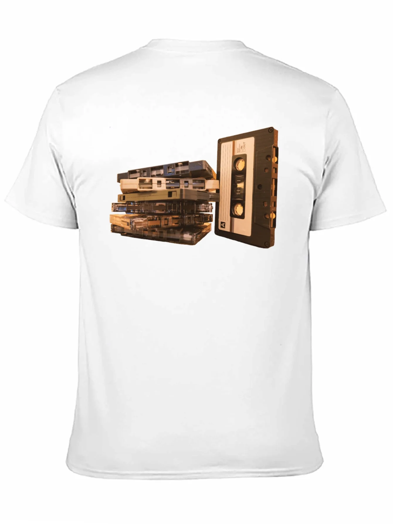 Vintage Cassette Tape Stack Graphic Tee - Retro Music Lover T-Shirt