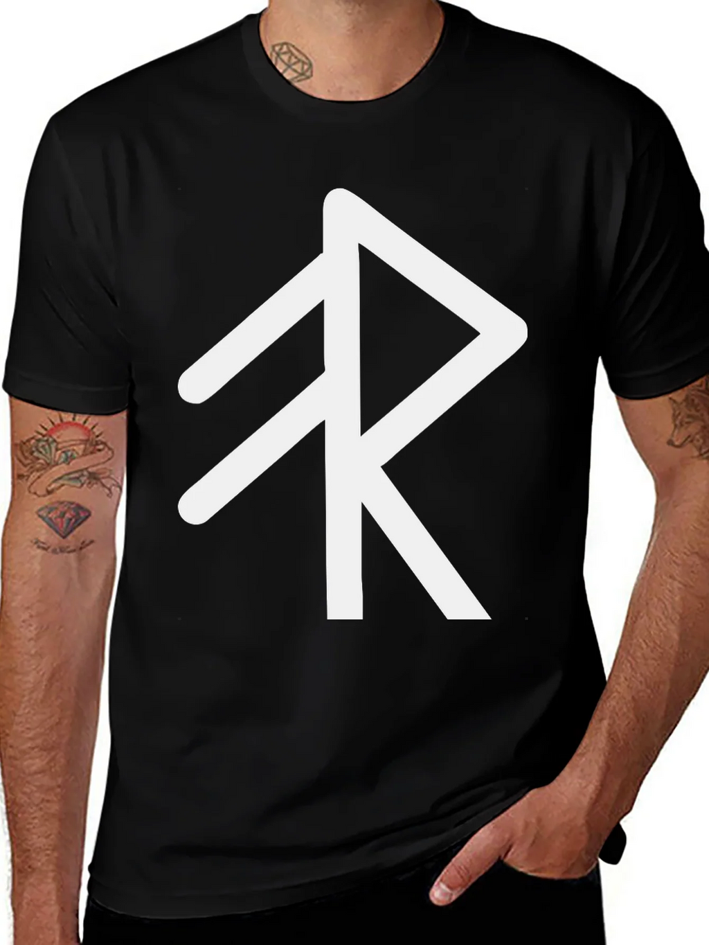 Runestone Viking Rune T-Shirt - Black
