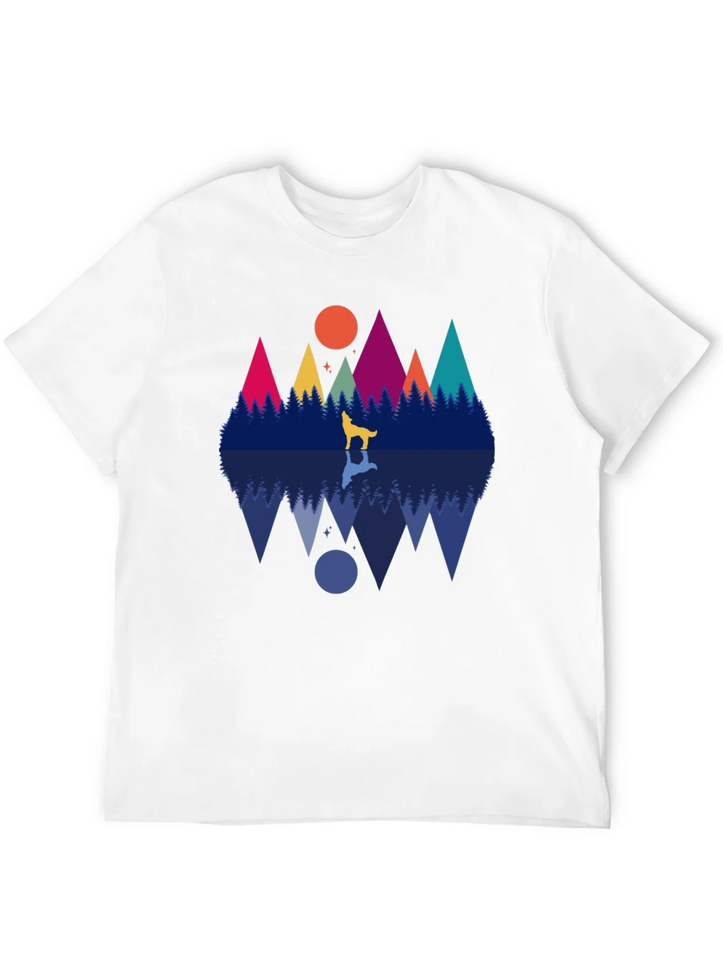 Wolf & Mountain Reflection Graphic Tee