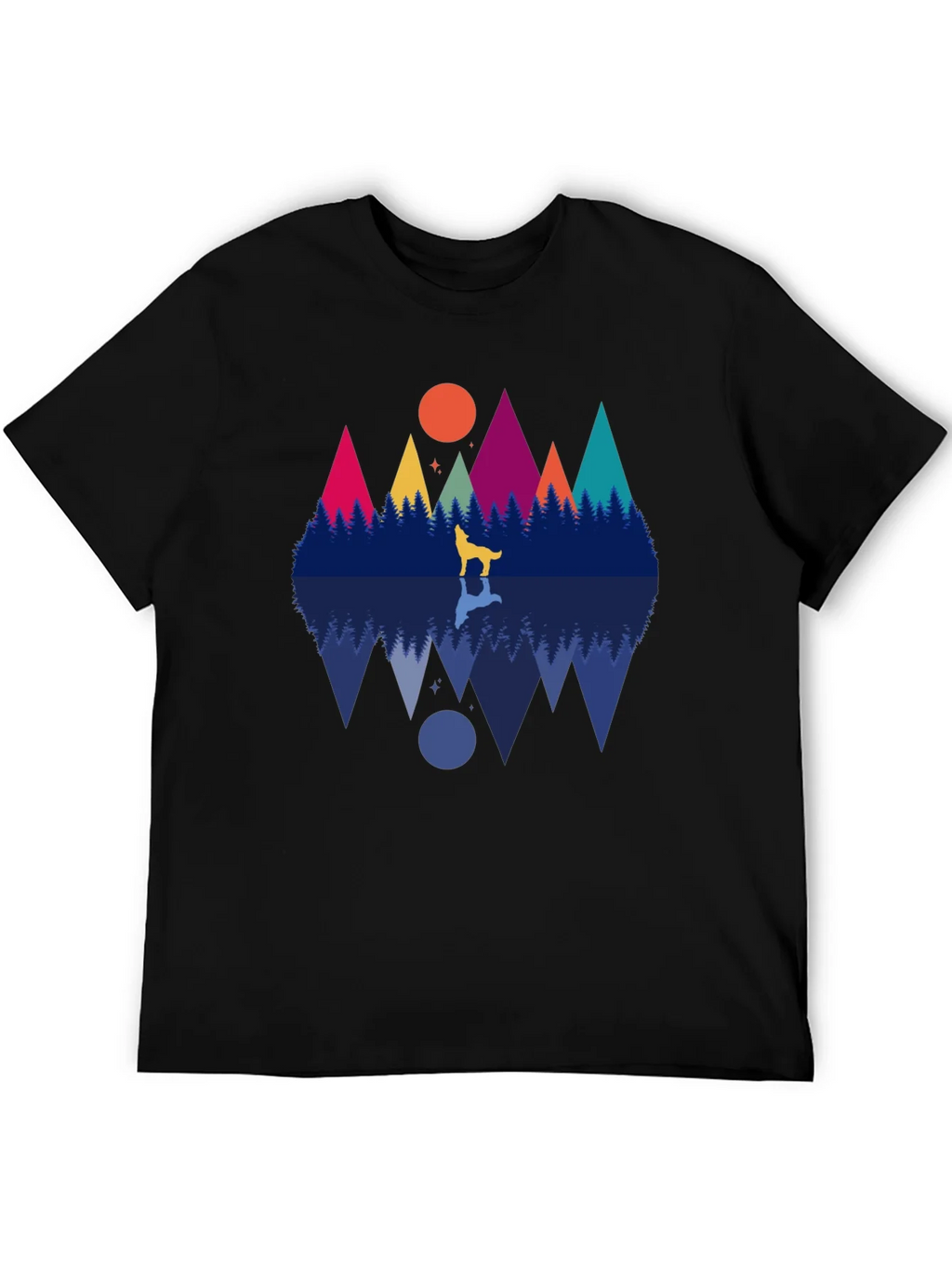 Wolf & Mountain Reflection Graphic Tee