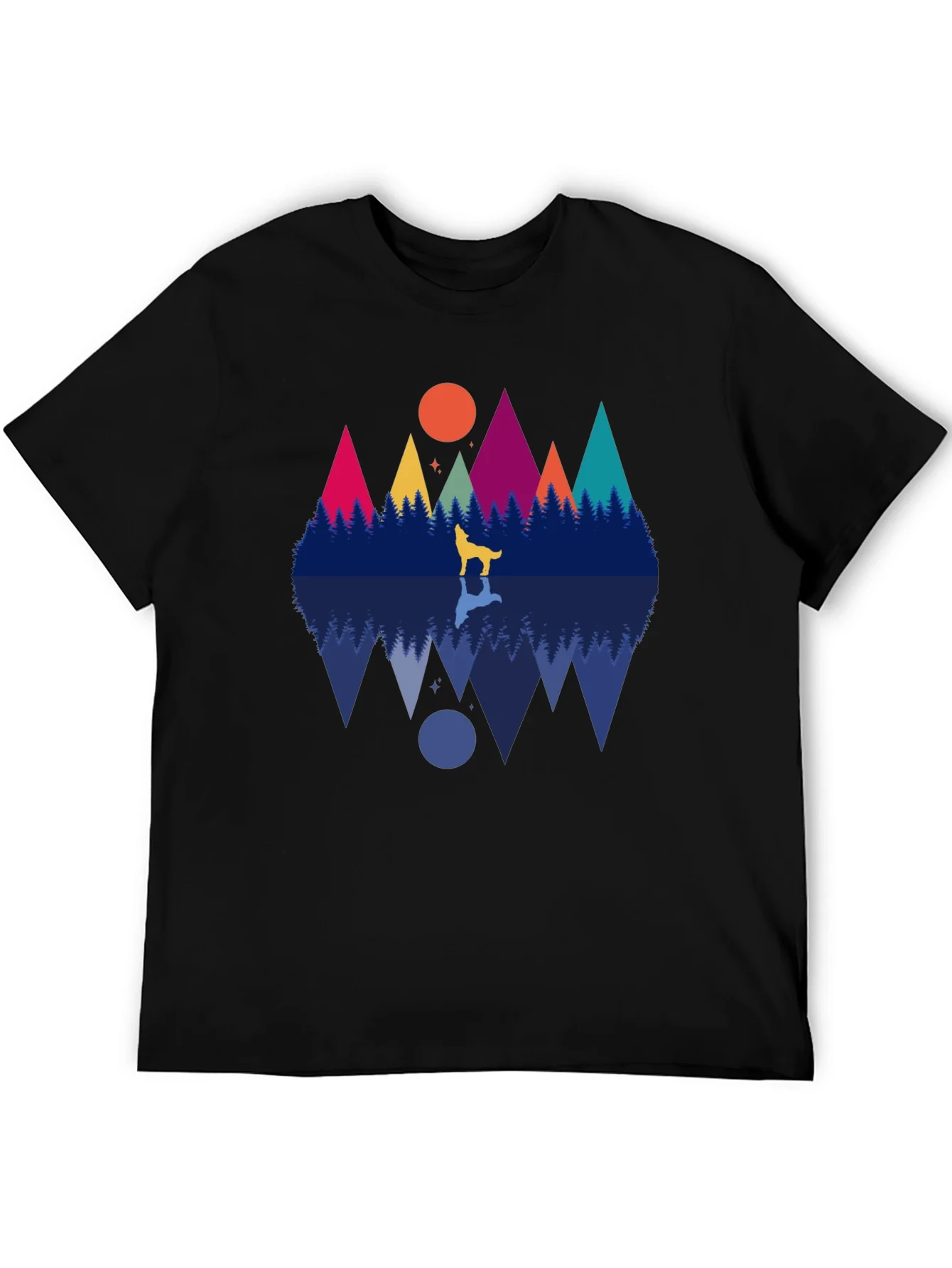 Wolf & Mountain Reflection Graphic Tee