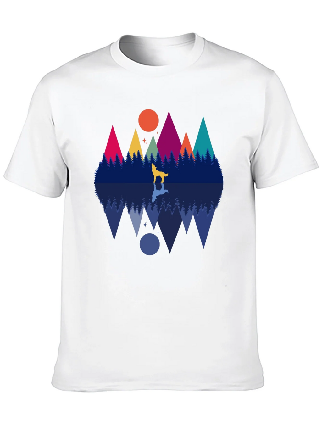 Wolf & Mountain Reflection Graphic Tee