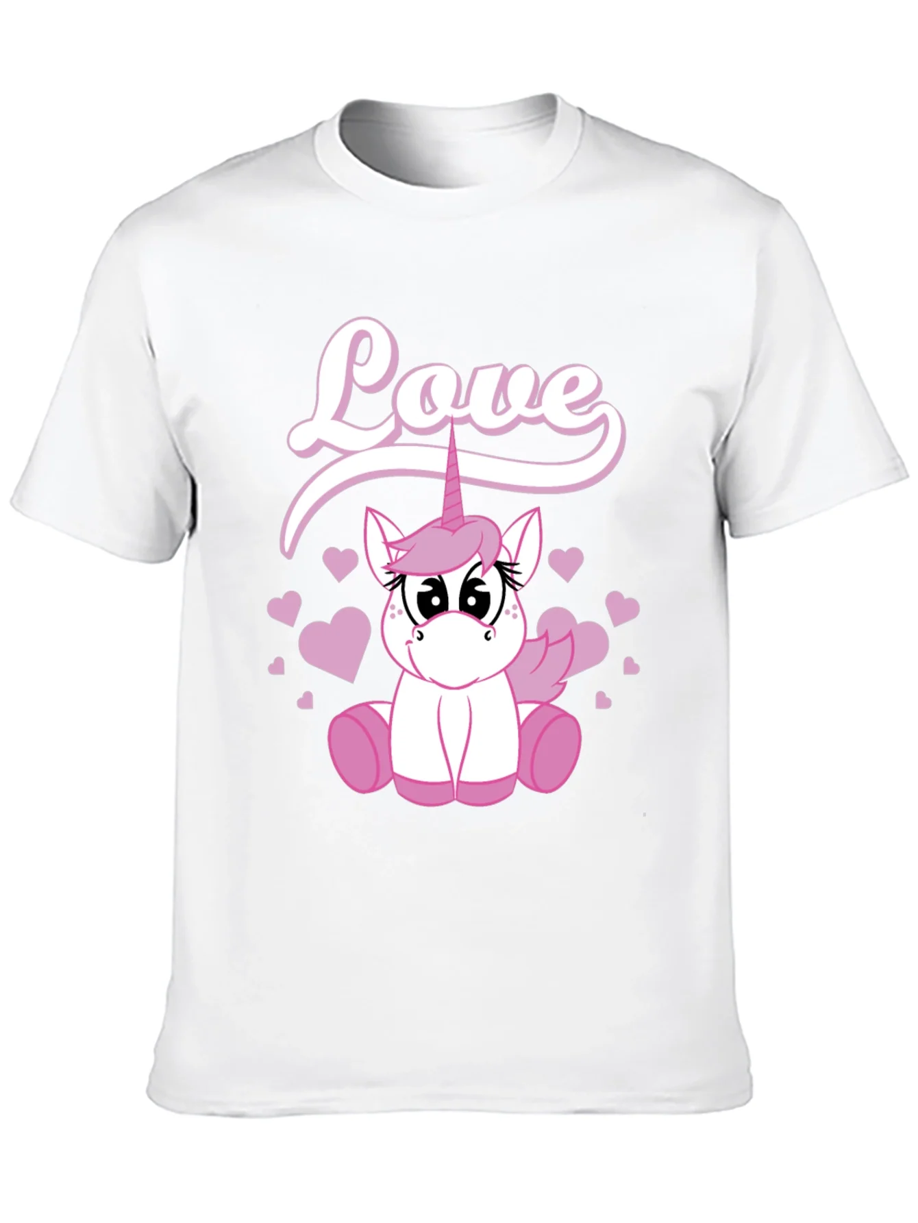 Love Unicorn Graphic Black T-Shirt