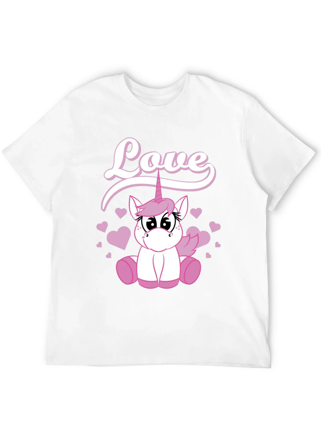 Love Unicorn Graphic Black T-Shirt