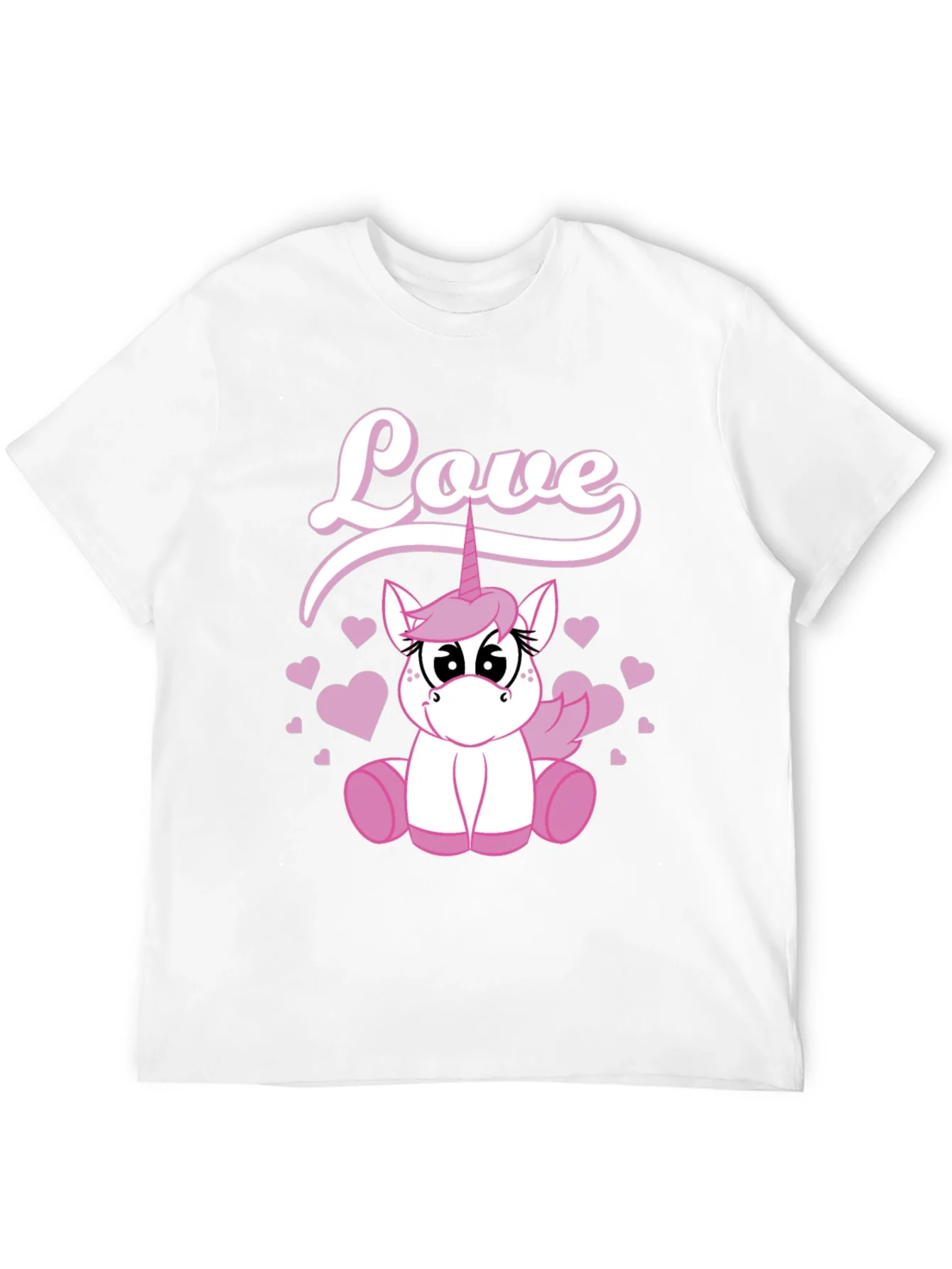 Love Unicorn Graphic Black T-Shirt