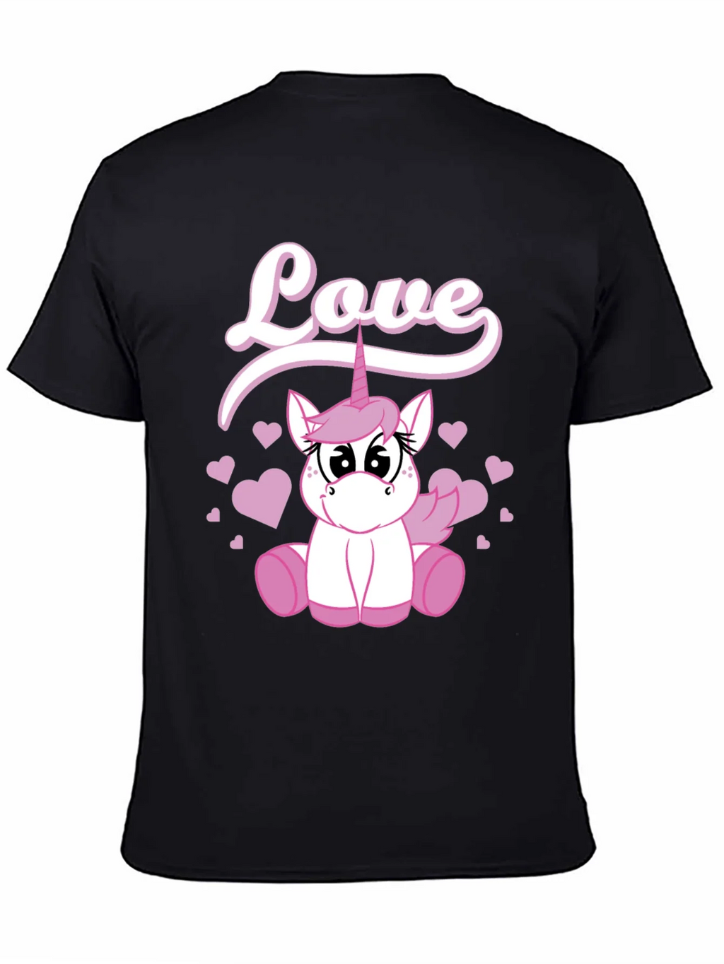 Love Unicorn Graphic Black T-Shirt