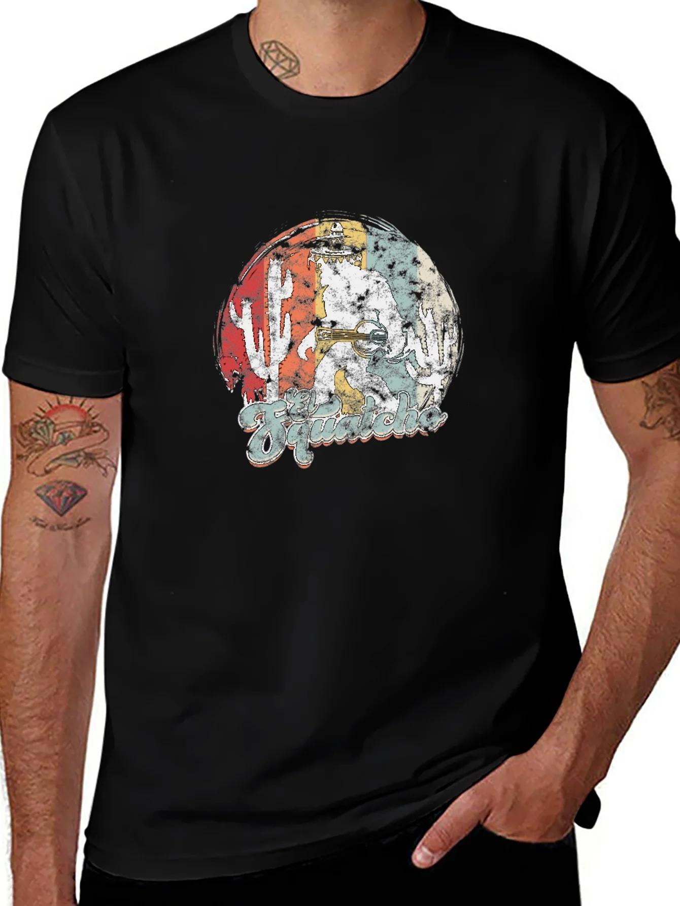 Retro Bigfoot Sasquatch T-Shirt - Desert Adventure