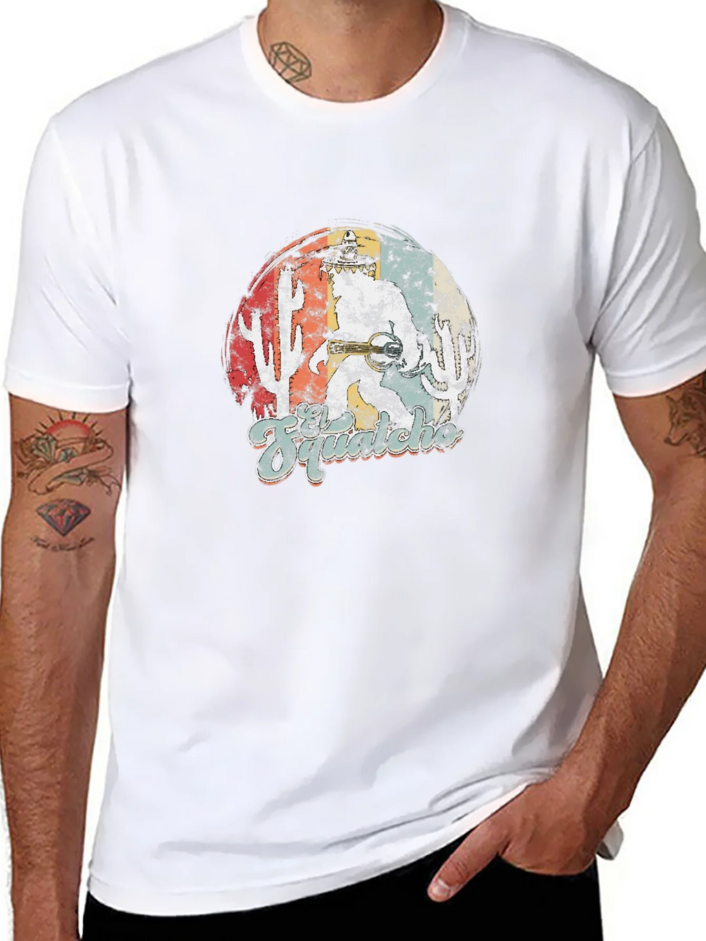 Retro Bigfoot Sasquatch T-Shirt - Desert Adventure