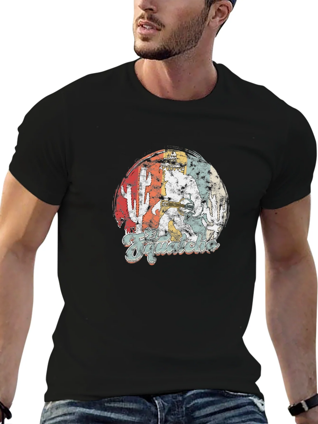 Retro Bigfoot Sasquatch T-Shirt - Desert Adventure