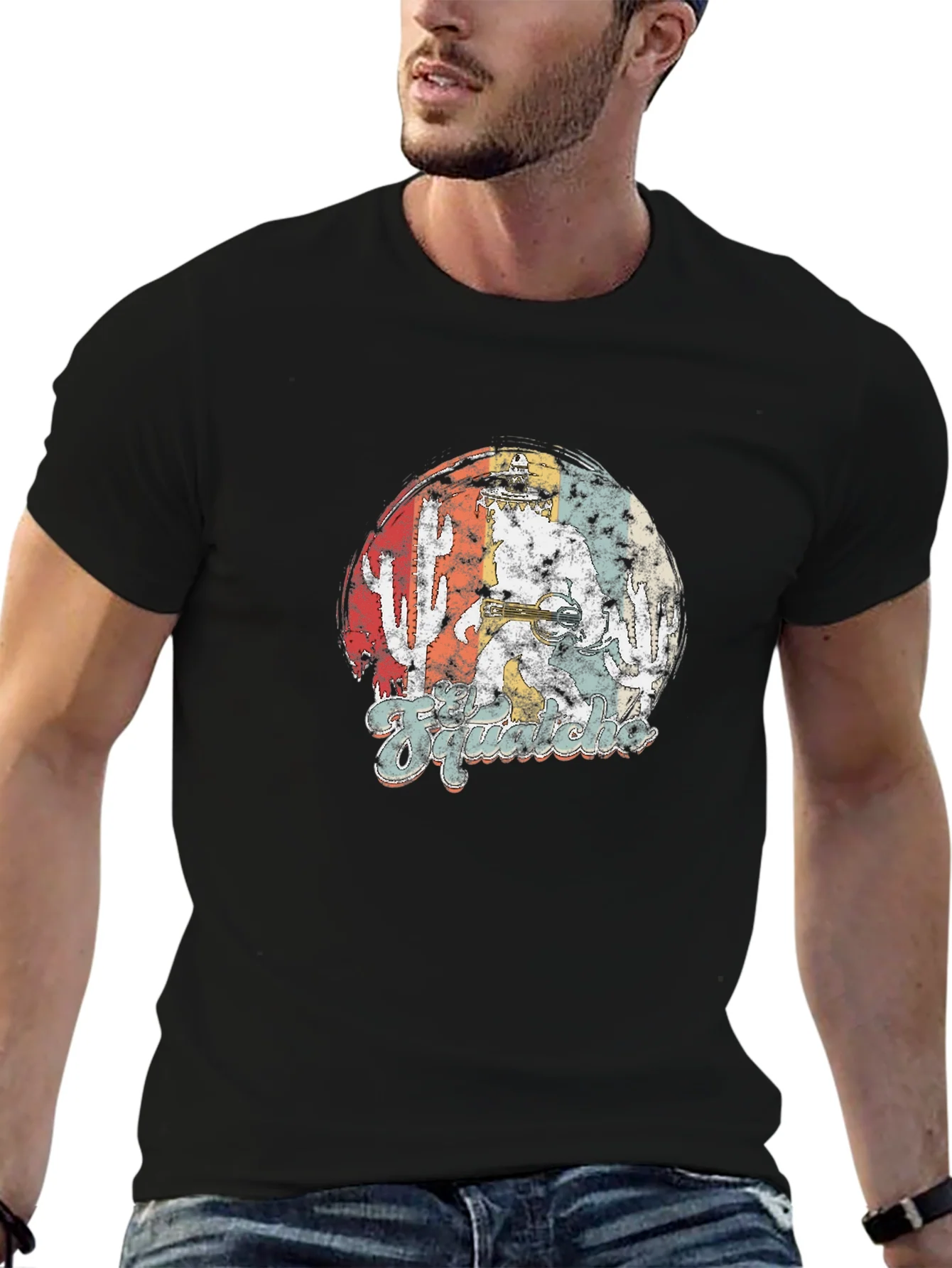 Retro Bigfoot Sasquatch T-Shirt - Desert Adventure