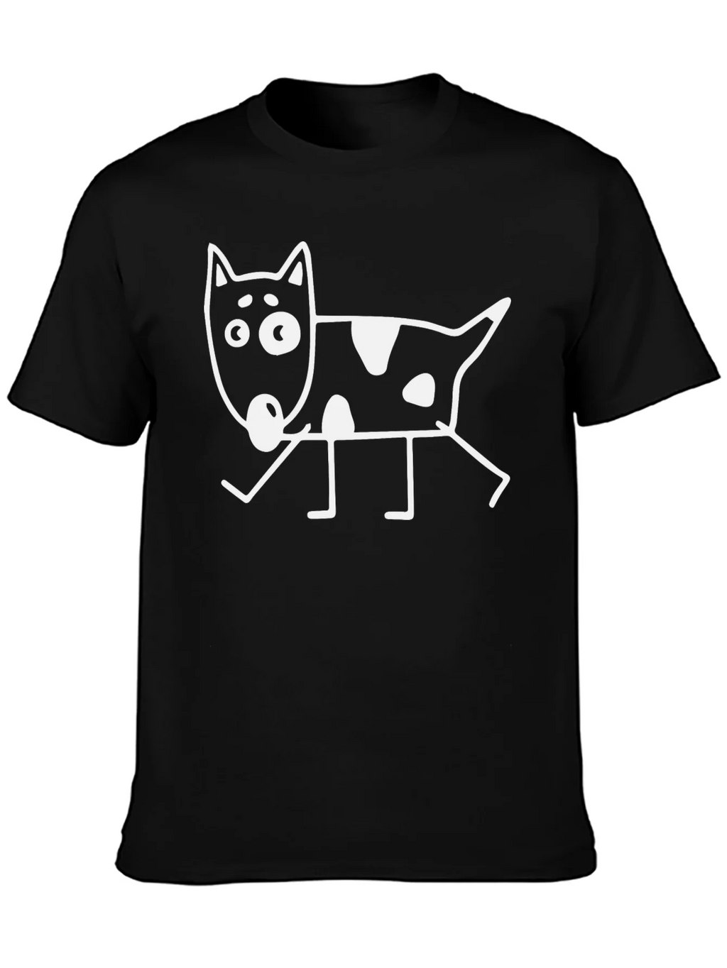 Funny Dog Graphic Black T-Shirt