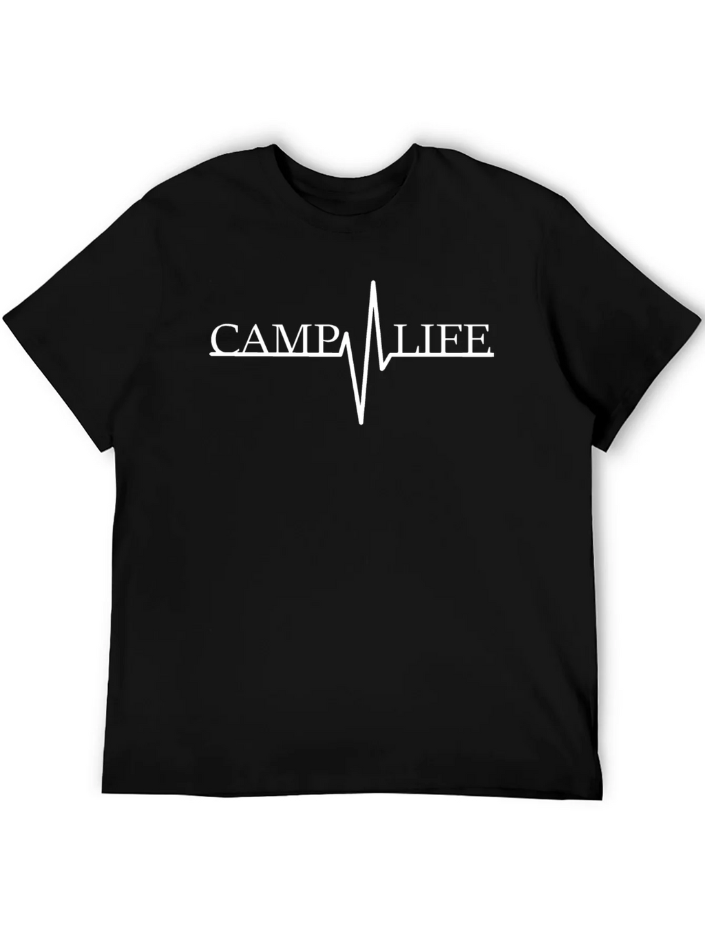 Camp Life Heartbeat Graphic Tee - Black Casual T-Shirt