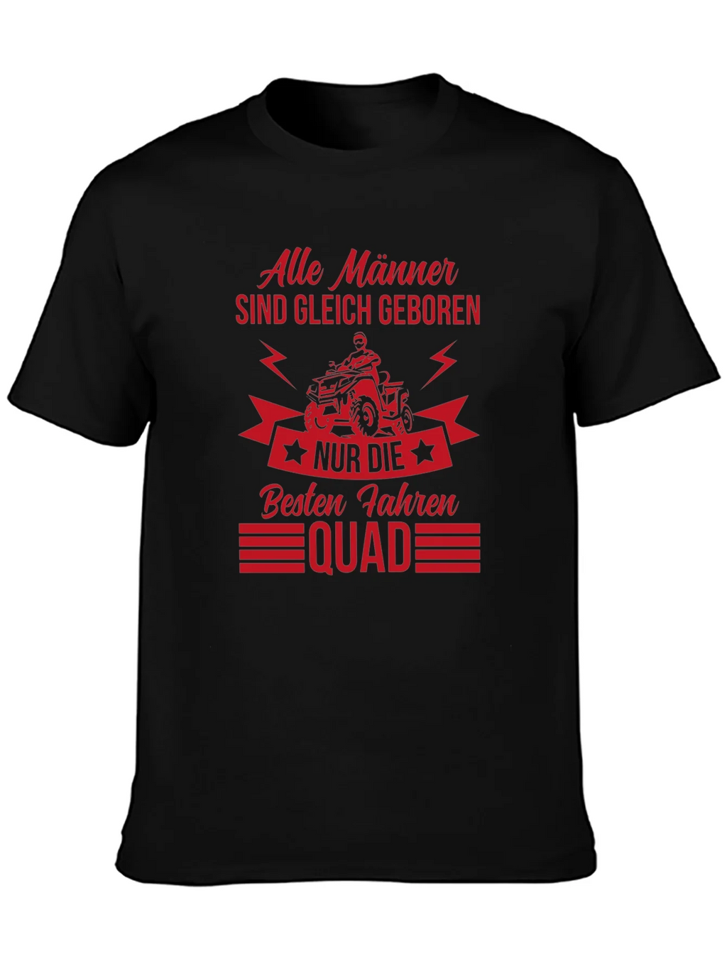 Mens Black T-Shirt - Quad Biker Design