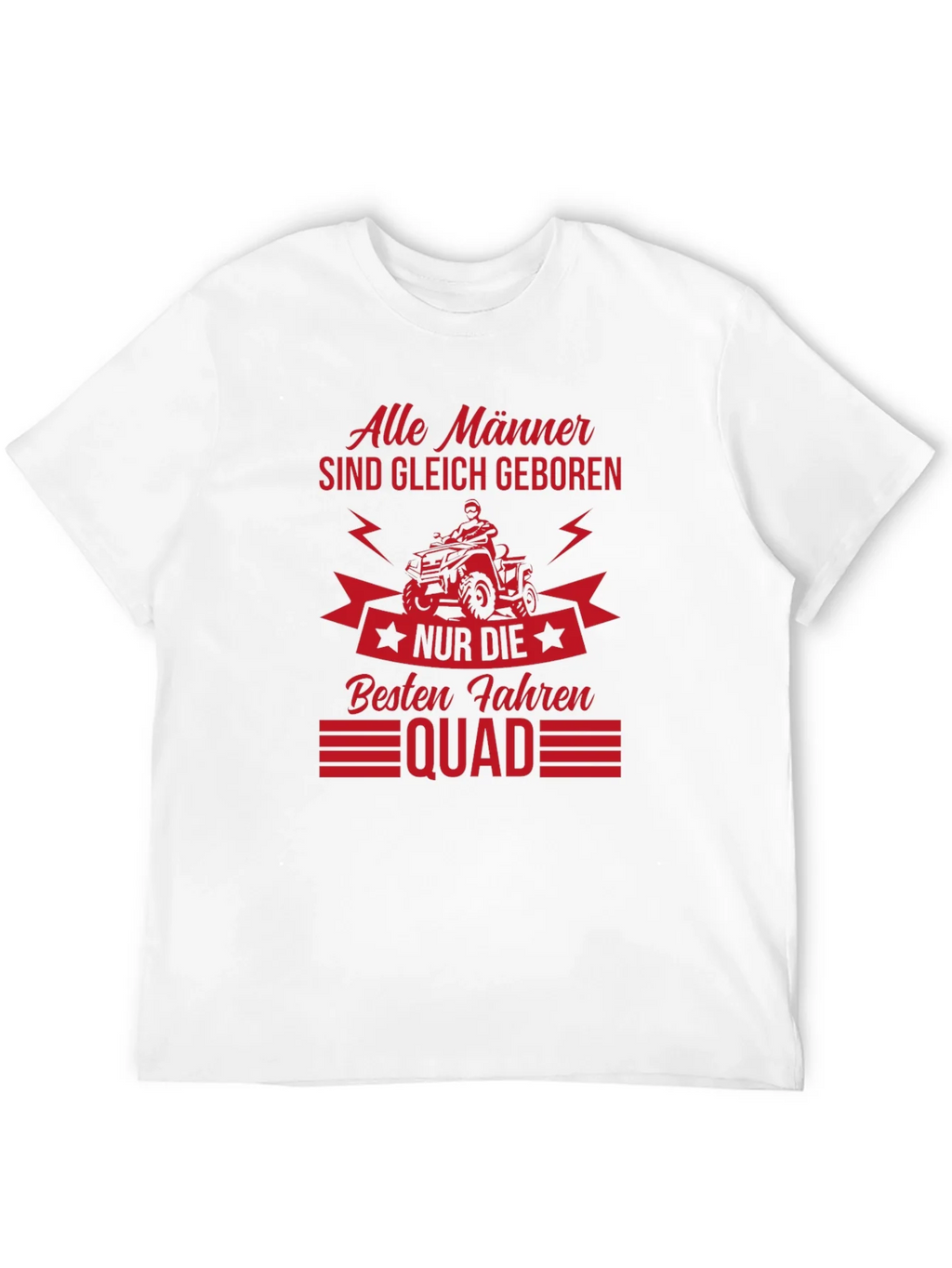 Mens Black T-Shirt - Quad Biker Design