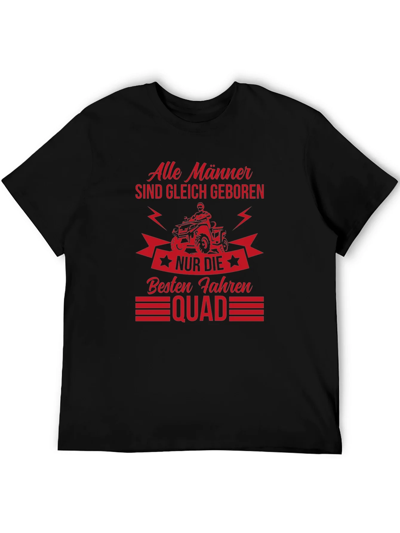 Mens Black T-Shirt - Quad Biker Design