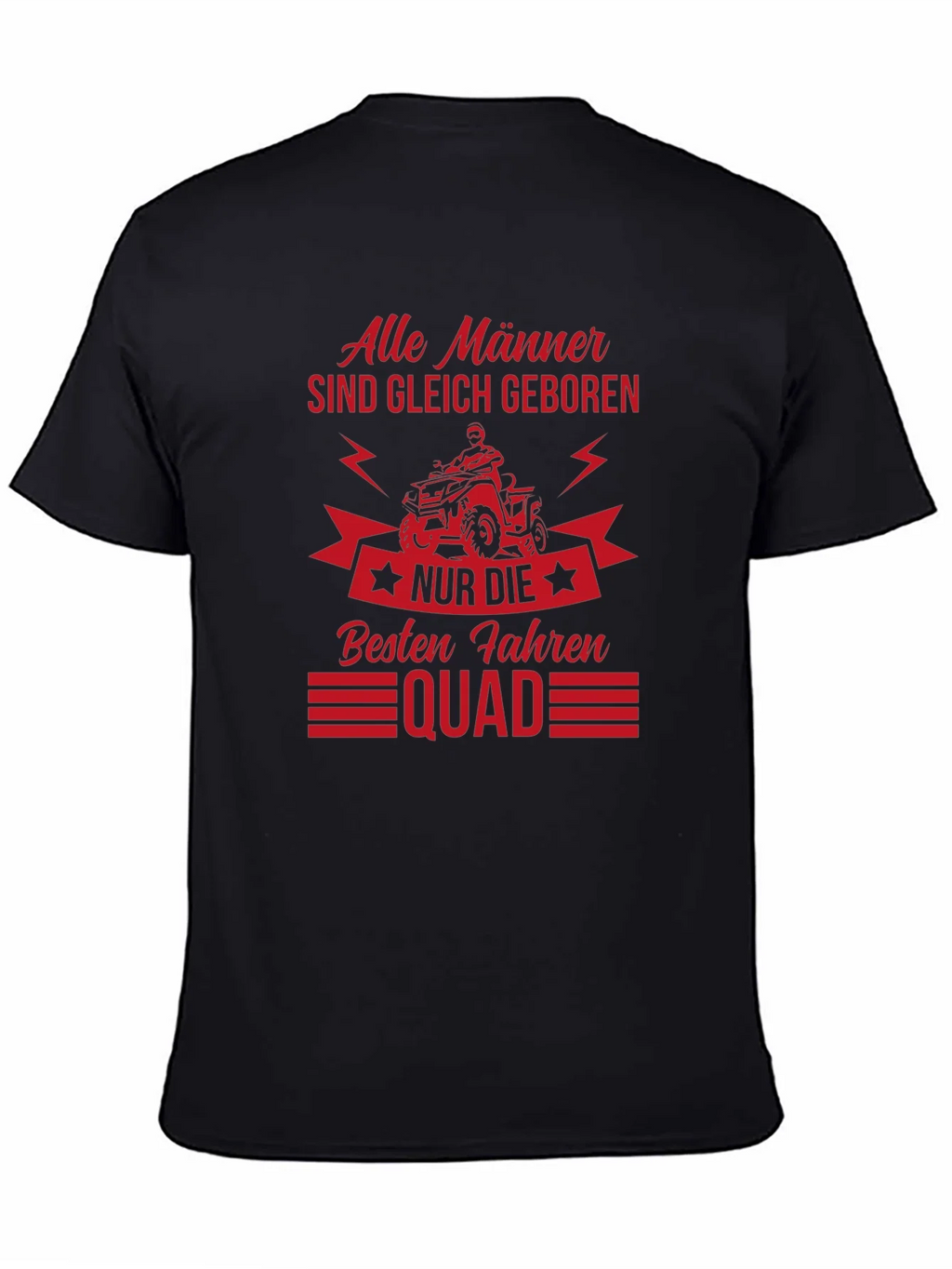Mens Black T-Shirt - Quad Biker Design