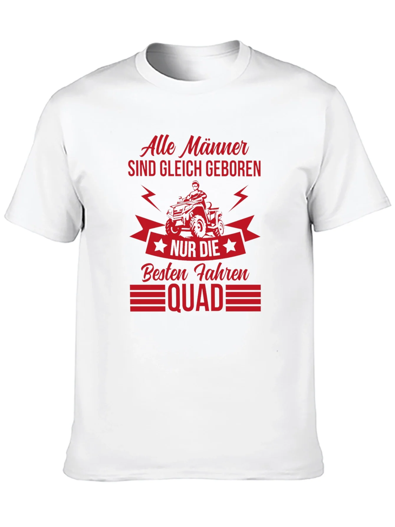 Mens Black T-Shirt - Quad Biker Design