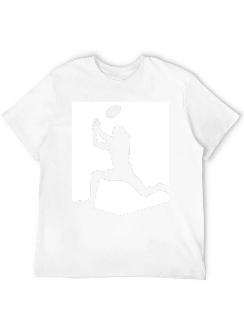 Football Silhouette Graphic Tee - Black Casual Shirt
