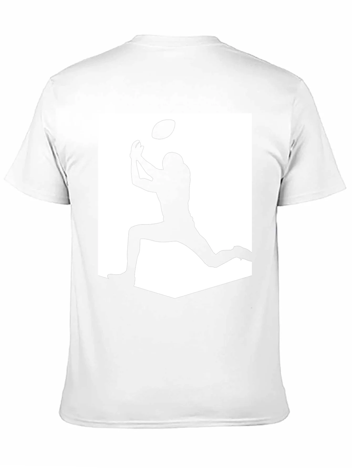 Football Silhouette Graphic Tee - Black Casual Shirt