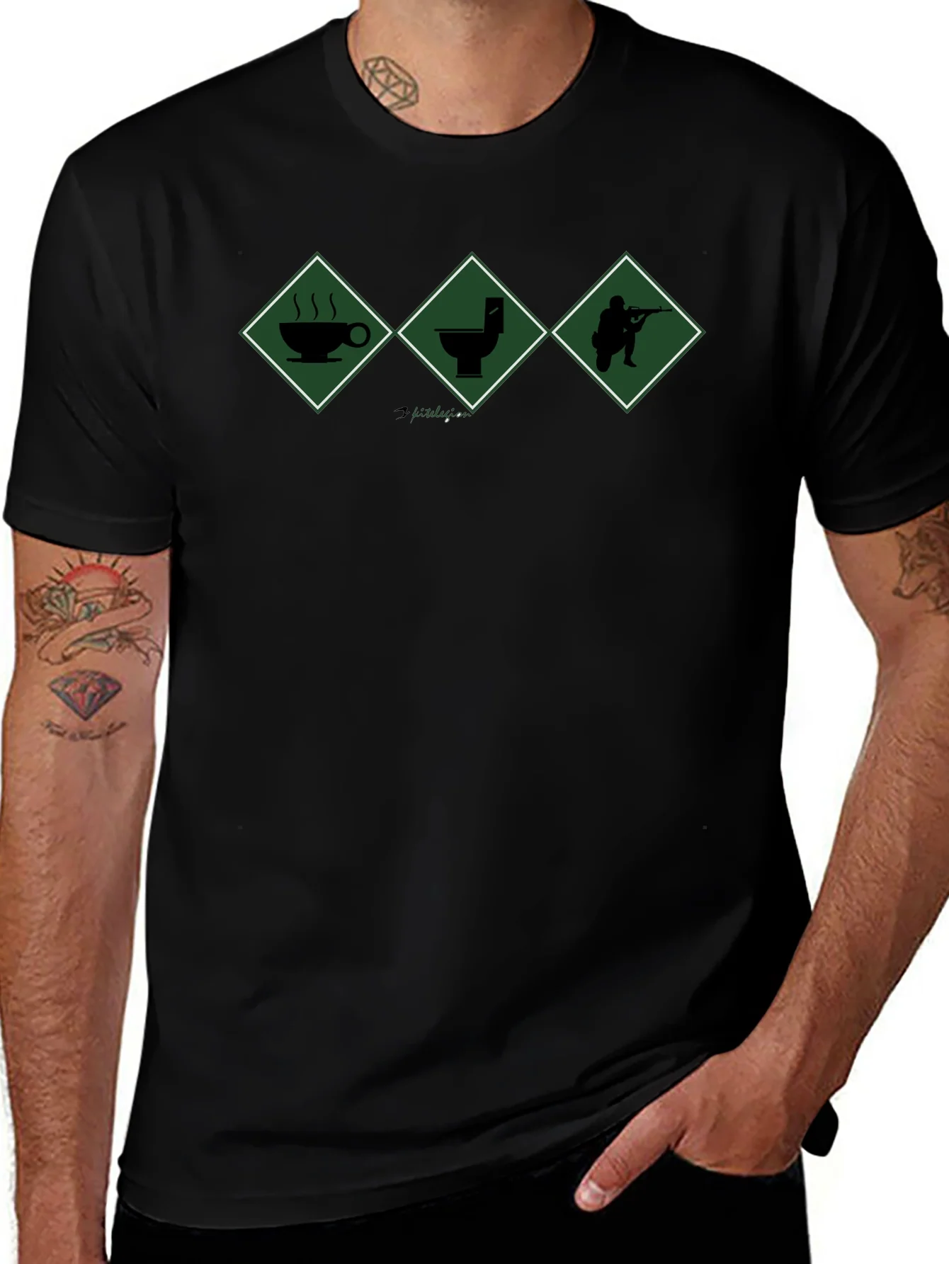 Coffee Toilet War T-Shirt - Military Humor Tee