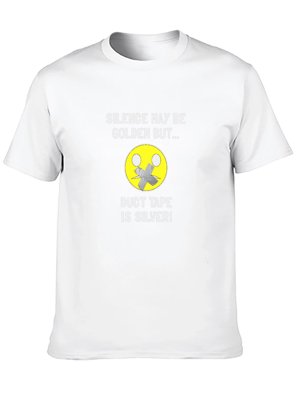 Silence Golden Duct Tape Silver Graphic T-Shirt