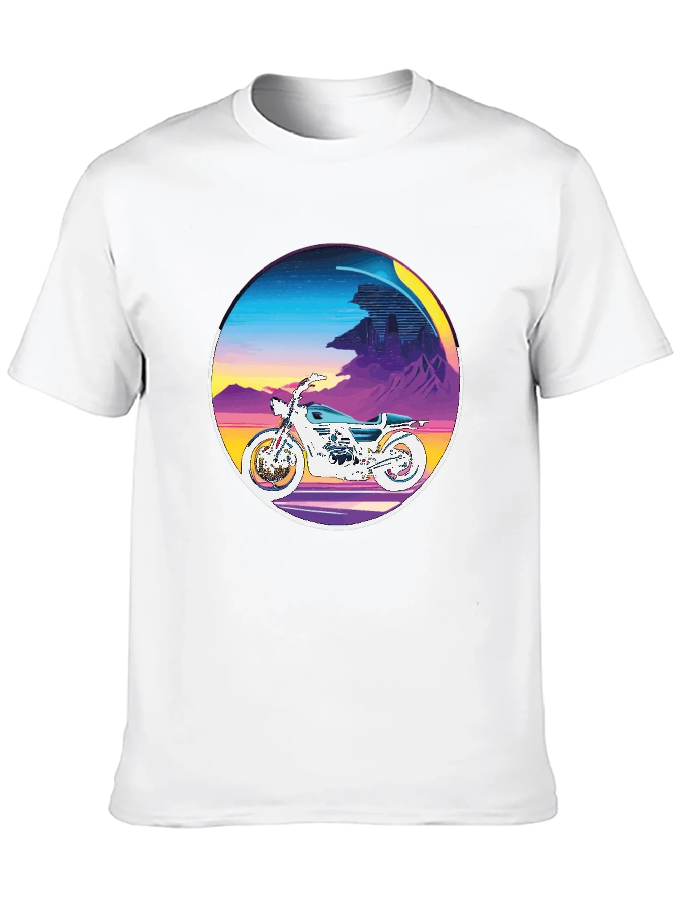 Retro Motorcycle Graphic Tee - Vintage Style
