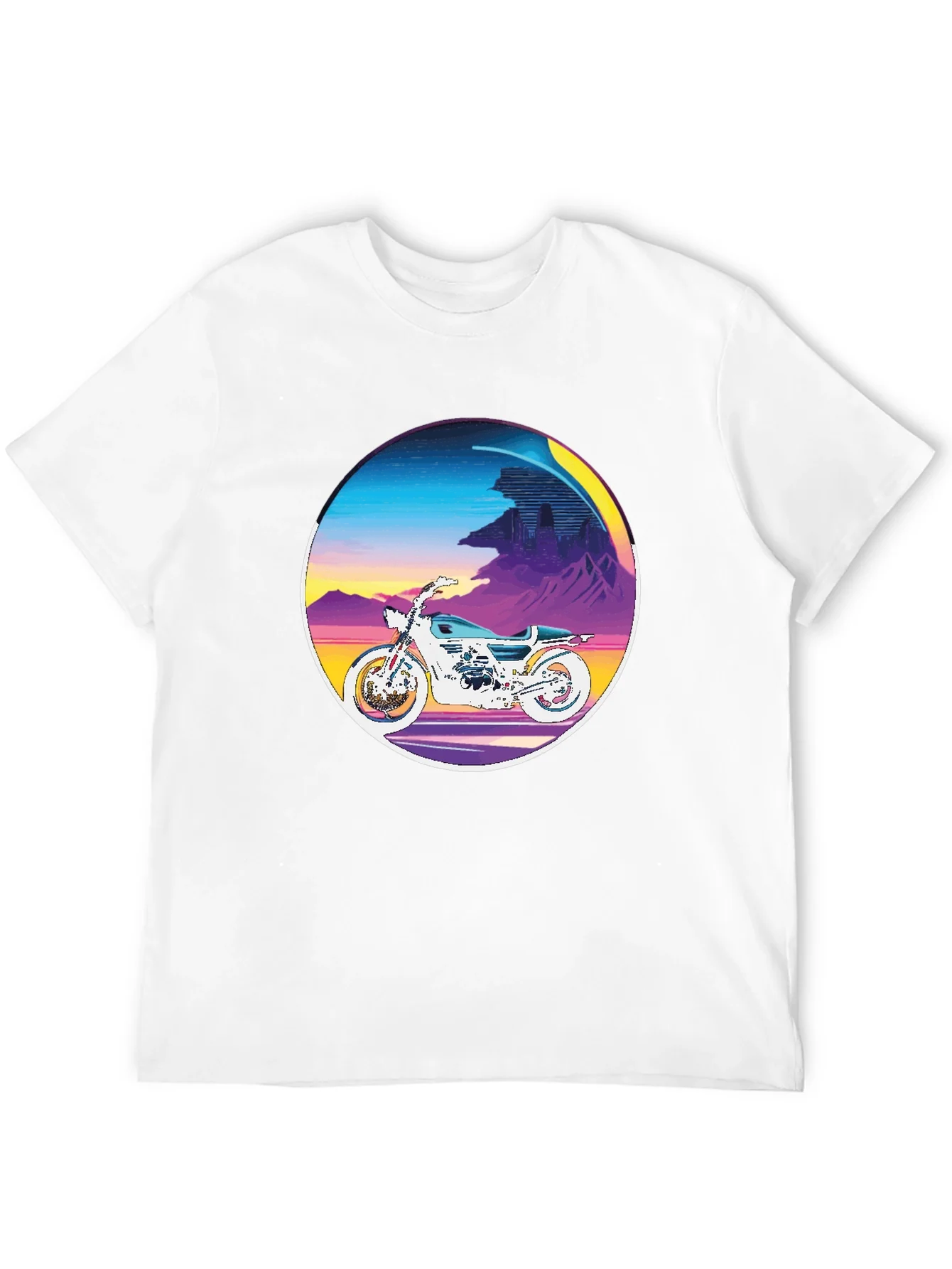 Retro Motorcycle Graphic Tee - Vintage Style