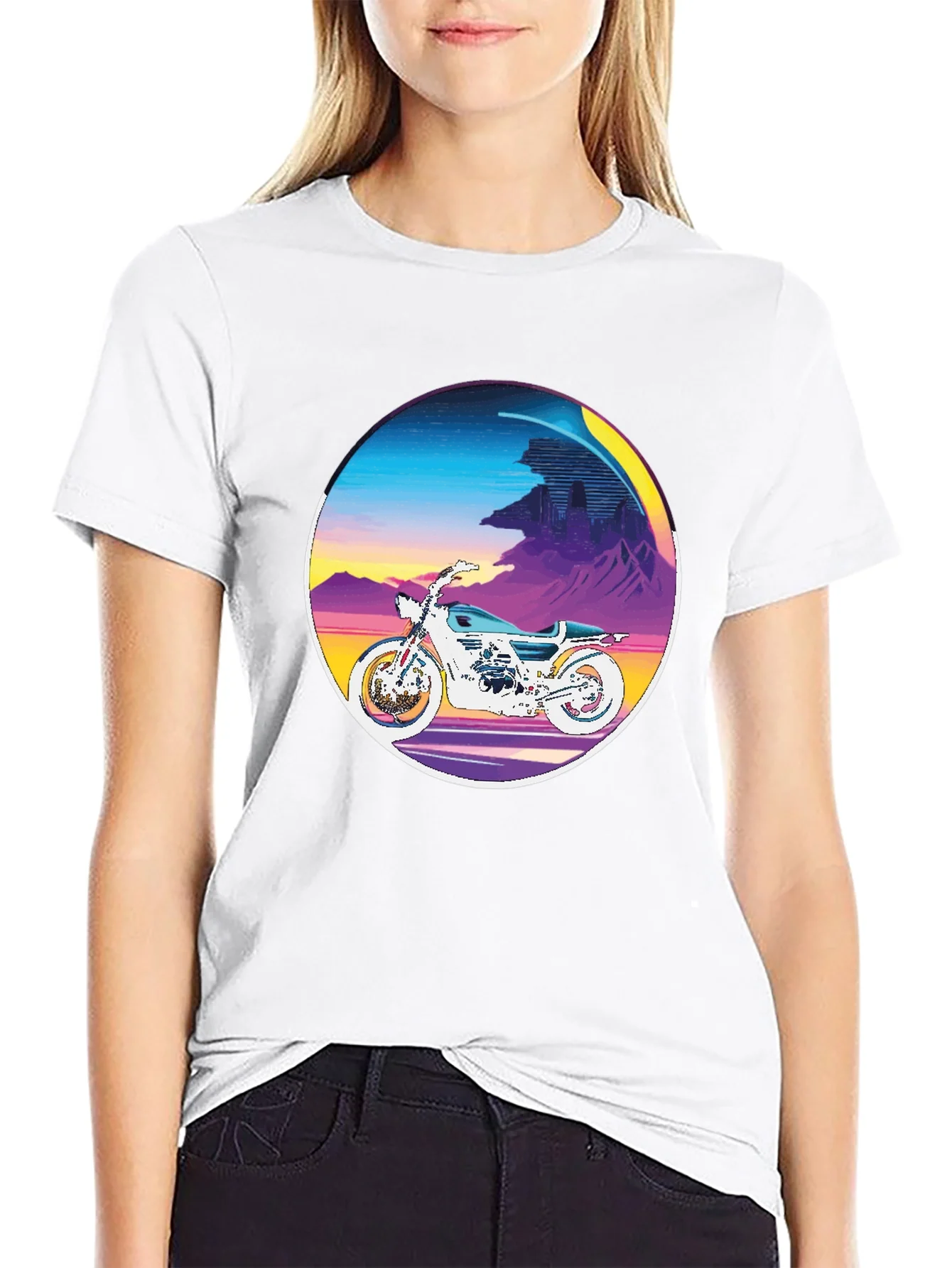 Retro Motorcycle Graphic Tee - Vintage Style