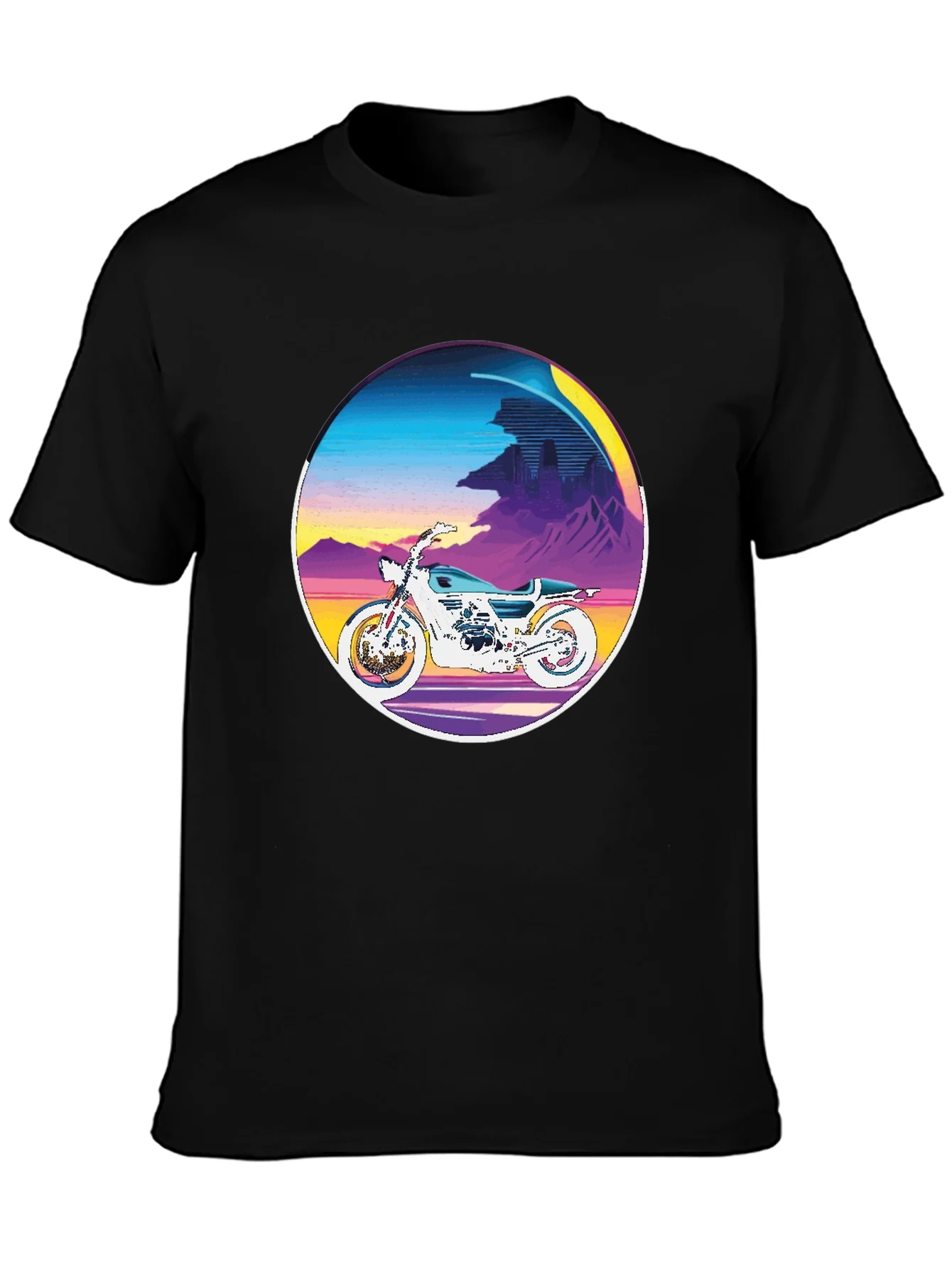 Retro Motorcycle Graphic Tee - Vintage Style