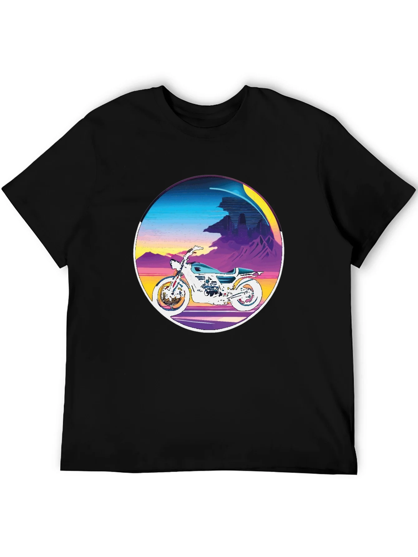 Retro Motorcycle Graphic Tee - Vintage Style